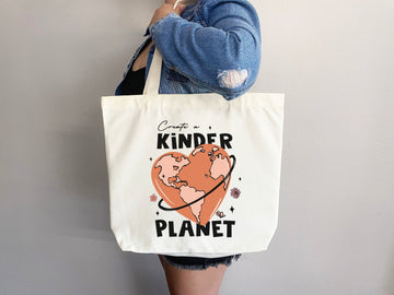 Eco friendly bag, Kinder Planet Bag, reusable bag, thank you bag, Grocery bag,grocery tote,aesthetic tote bag,everyday bag, school tote bag