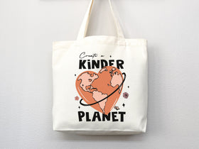 Kinder Planet Tote Bag — Inspirational Gift (002)