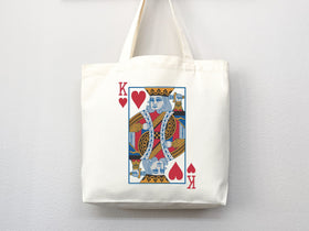 King of Hearts Tote Bag — Playing Card Gift (001)