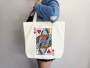 Queen of Heart Bag Canvas Tote Bag Everyday Tote Bag Eco Friendly Bag Aesthetic Tote Shopper Bag Reusable Grocery Bag Cute Tote Bag Boho Bag