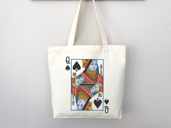 Queen of Spade Bag Canvas Tote Bag Everyday Tote Bag Eco Friendly Bag Aesthetic Tote Shopper Bag Reusable Grocery Bag Cute Tote Bag Boho Bag