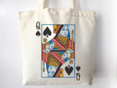 Queen of Spade Bag Canvas Tote Bag Everyday Tote Bag Eco Friendly Bag Aesthetic Tote Shopper Bag Reusable Grocery Bag Cute Tote Bag Boho Bag