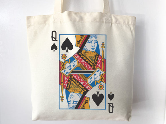 Queen of Spade Bag Canvas Tote Bag Everyday Tote Bag Eco Friendly Bag Aesthetic Tote Shopper Bag Reusable Grocery Bag Cute Tote Bag Boho Bag