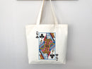 Queen of Clubs Bag Canvas Tote Bag Everyday Tote Bag Eco Friendly Bag Aesthetic Tote Shopper Bag Reusable Grocery Bag Cute Tote Bag Boho Bag