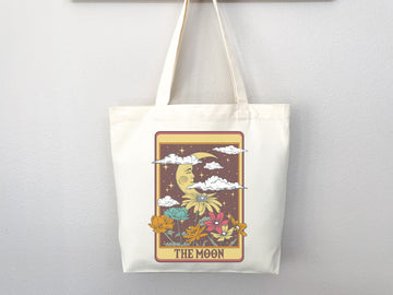 Celestial Canvas Tote Bag Moon Lover Star Gift Everyday Tote Eco Friendly Bag Aesthetic Tote Shopper Bag Reusable Grocery Bag Cute Tote Bag