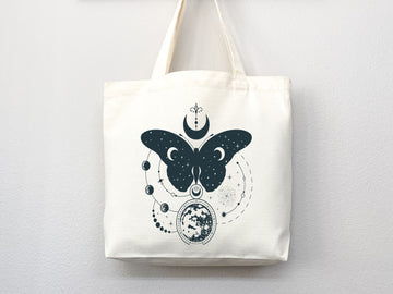 Celestial Canvas Tote Bag Moon Lover Star Gift Everyday Tote Eco Friendly Bag Aesthetic Tote Shopper Bag Reusable Grocery Bag Cute Tote Bag