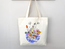 Celestial Canvas Tote Bag Floral Bag Moon Lover Gift Flower Tote Bag Everyday Tote Eco Friendly Bag Aesthetic Tote Shopper Bag Reusable Bag