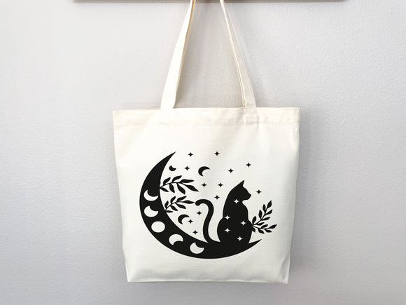 Celestial Canvas Tote Bag Moon Lover Star Gift Everyday Tote Eco Friendly Bag Aesthetic Tote Shopper Bag Reusable Grocery Bag Cute Tote Bag