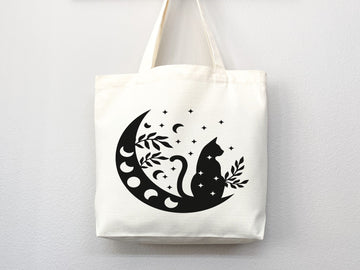 Celestial Canvas Tote Bag Moon Lover Star Gift Everyday Tote Eco Friendly Bag Aesthetic Tote Shopper Bag Reusable Grocery Bag Cute Tote Bag