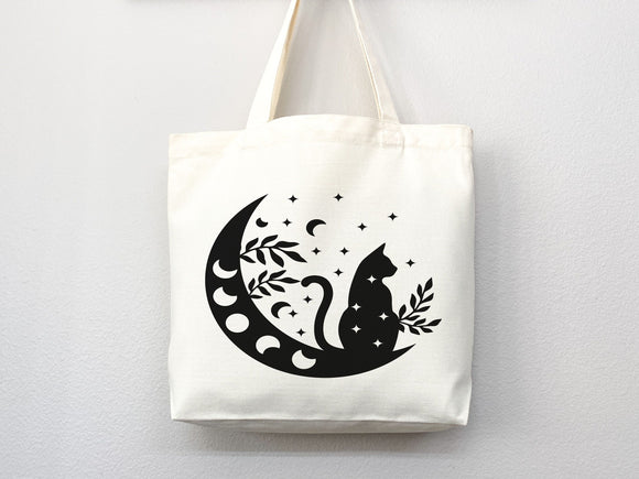 Celestial Canvas Tote Bag Moon Lover Star Gift Everyday Tote Eco Friendly Bag Aesthetic Tote Shopper Bag Reusable Grocery Bag Cute Tote Bag