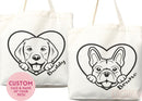 Personalized Dog Mom Tote Bag Custom Dog Lover Gift Tote Bag Reusable Bag Puppy Owner Gift Personalized Dog Lover Gift Animal Lover Gift Bag