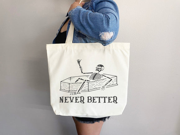 Funny Canvas Tote Bag Everyday Tote Eco Friendly Bag Aesthetic Tote Shopper Bag Reusable Grocery Bag Cute Tote Bag School Bag Shoulder Bag