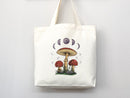 Mushroom Tote bag Celestial bag cottagecore bag canvas bag aesthetic tote mushroom gift cute tote bag fairycore nature lover gift moon gift