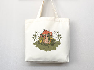 Mushroom Tote bag, cottagecore bag, canvas tote bag, eco friendly bag,aesthetic tote,mushroom gift,cute tote bag,fairycore,nature lover gift