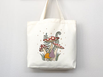 Mushroom Tote bag, cottagecore bag, canvas tote bag, eco friendly bag,aesthetic tote,mushroom gift,cute tote bag,fairycore,nature lover gift