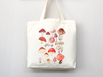 Mushroom Tote bag, cottagecore bag, canvas tote bag, eco friendly bag,aesthetic tote,mushroom gift,cute tote bag,fairycore,nature lover gift