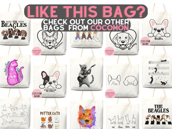 Personalized Dog Mom Tote Bag Custom Dog Lover Gift Tote Bag Reusable Bag Puppy Owner Gift Personalized Dog Lover Gift Animal Lover Gift Bag