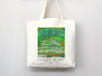 Monet Tote Bag, Artsy Tote Bag, Art Tote Bag, Artsy Tote, Art Bag, Monet Bag, Aesthetic Bag, Monet Tote,Monet Gift,Monet Japanese Footbridge