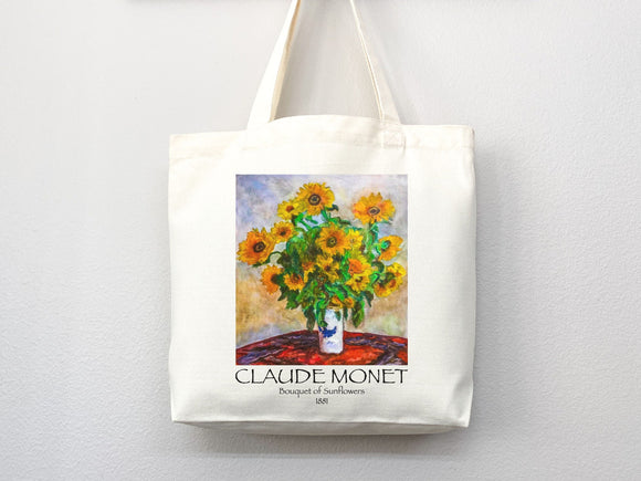 Monet Tote Bag, Artsy Tote Bag, Art Tote Bag, Artsy Tote, Monet Bag, Aesthetic Bag, Shoulder Bag, Monet Tote, Monet Gift, Monet Sunflowers