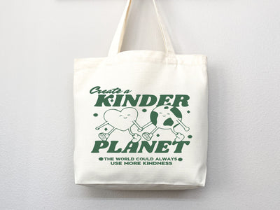 Eco friendly bag, Kinder Planet Bag, reusable bag, thank you bag, Grocery bag,grocery tote,aesthetic tote bag,everyday bag, school tote bag