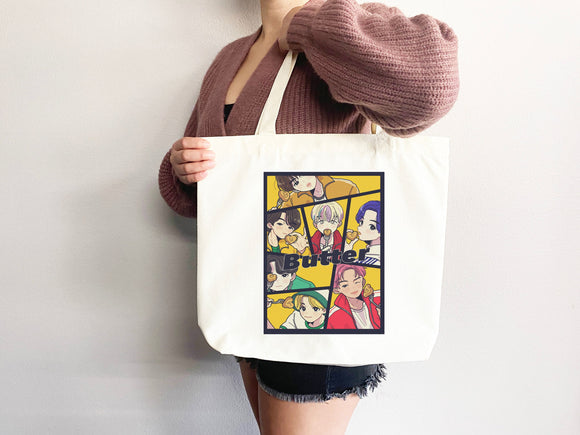 KPop Tote Bag, Kpop Merch, Kpop tote, Kpop bag, Kpop tote bag, Life goes on tote,Bangtan,kpop bag,life goes on,Rm,Jimin,Jungkook,J-hope,Suga