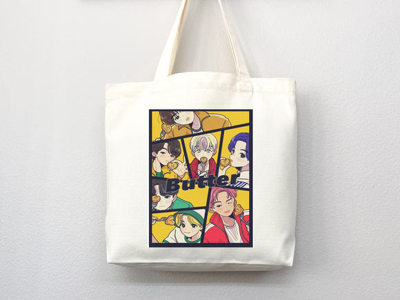 KPop Tote Bag, Kpop Merch, Kpop tote, Kpop bag, Kpop tote bag, Life goes on tote,Bangtan,kpop bag,life goes on,Rm,Jimin,Jungkook,J-hope,Suga