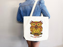 Owl Canvas Tote Bag, Owl Tote Bag, Owl Bag, Handmade Owl Bag, Owl Tote, Everyday Bag, Practical Bag, Shoulder Bag, aesthetic tote bag