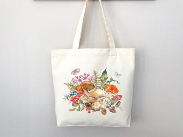 Mushroom Tote bag, cottagecore bag, canvas tote bag, eco friendly bag,aesthetic tote,mushroom gift,cute tote bag,fairycore,nature lover gift