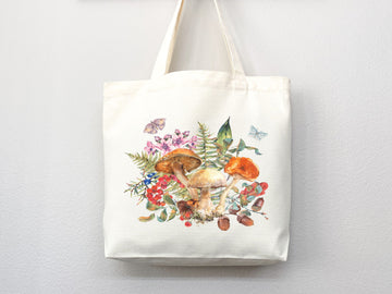Mushroom Tote bag, cottagecore bag, canvas tote bag, eco friendly bag,aesthetic tote,mushroom gift,cute tote bag,fairycore,nature lover gift
