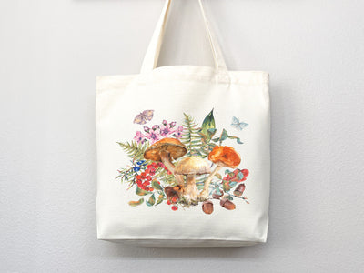 Mushroom Tote bag, cottagecore bag, canvas tote bag, eco friendly bag,aesthetic tote,mushroom gift,cute tote bag,fairycore,nature lover gift