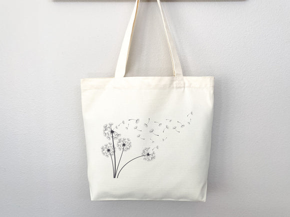 Dandelion Tote Bag, flower tote bag, tote bag canvas, eco friendly bag, aesthetic tote, reusable bag, floral tote bag,plant lover,flower bag