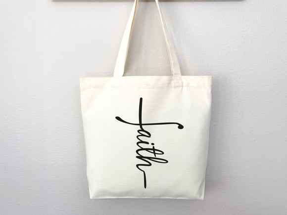 Faith Tote Bag Christian Tote Bag Canvas Gift Religious Gift Scripture Gift Bible Verse Christian Girl Gift Church Gift School Tote Shopper