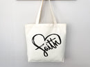 Faith Tote Bag Christian Tote Bag Canvas Gift Religious Gift Scripture Gift Bible Verse Christian Girl Gift Church Gift School Tote Shopper