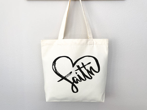 Faith Tote Bag Christian Tote Bag Canvas Gift Religious Gift Scripture Gift Bible Verse Christian Girl Gift Church Gift School Tote Shopper