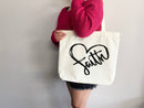 Faith Tote Bag Christian Tote Bag Canvas Gift Religious Gift Scripture Gift Bible Verse Christian Girl Gift Church Gift School Tote Shopper
