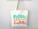 Faith Tote Bag Christian Tote Bag Canvas Gift Religious Gift Scripture Gift Bible Verse Christian Girl Gift Church Gift School Tote Shopper