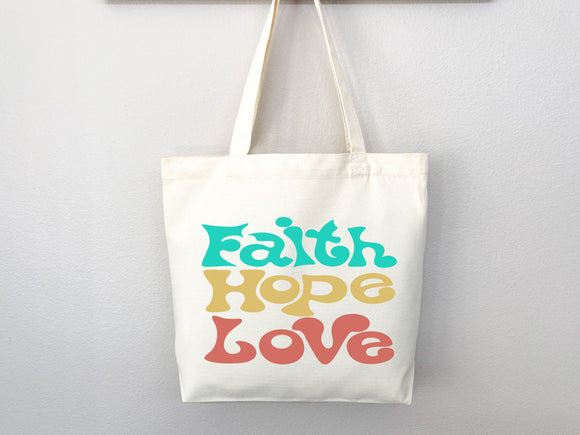 Faith Tote Bag Christian Tote Bag Canvas Gift Religious Gift Scripture Gift Bible Verse Christian Girl Gift Church Gift School Tote Shopper