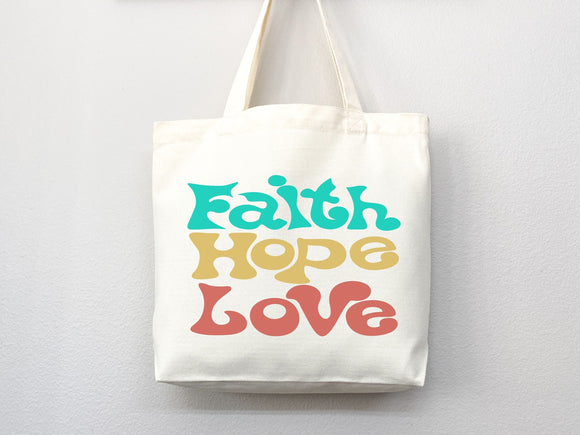 Faith Tote Bag Christian Tote Bag Canvas Gift Religious Gift Scripture Gift Bible Verse Christian Girl Gift Church Gift School Tote Shopper