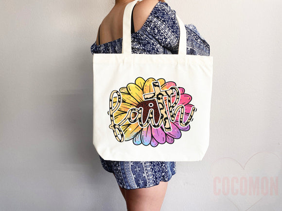 Faith Tote Bag Christian Tote Bag Canvas Gift Religious Gift Scripture Gift Bible Verse Christian Girl Gift Church Gift School Tote Shopper