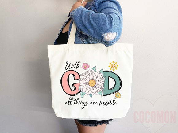 Faith Tote Bag Christian Tote Bag Canvas Gift Religious Gift Scripture Gift Bible Verse Christian Girl Gift Church Gift School Tote Shopper