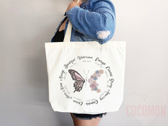 Faith Tote Bag Christian Tote Bag Canvas Gift Religious Gift Scripture Gift Bible Verse Christian Girl Gift Church Gift School Tote Shopper