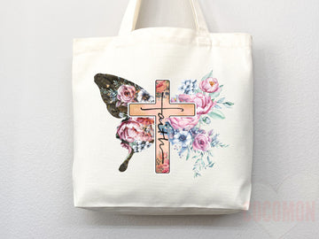 Faith Tote Bag Christian Tote Bag Canvas Gift Religious Gift Scripture Gift Bible Verse Christian Girl Gift Church Gift School Tote Shopper