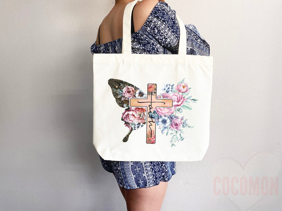 Faith Tote Bag Christian Tote Bag Canvas Gift Religious Gift Scripture Gift Bible Verse Christian Girl Gift Church Gift School Tote Shopper