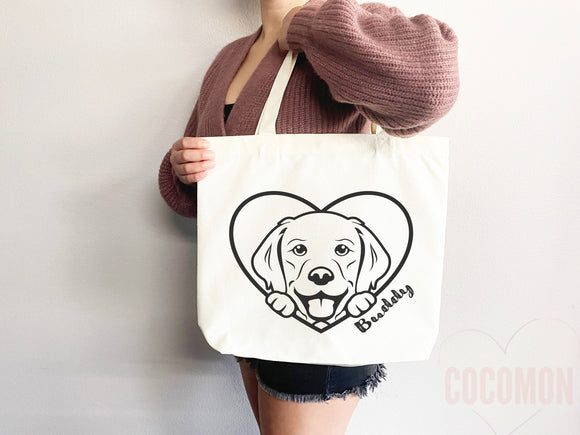 Puppy Bag, Puppy Tote Bag, French Bull dog Bag, Cute Tote Bag, Dog Bag, Dog Mom Tote Bag, Custom Pet Bag, Dog Lover Gift, Gift for Dog Mom
