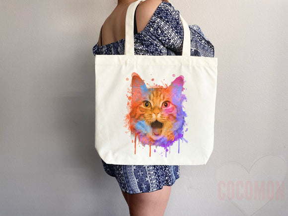 Cat Tote Bag Cat Lover Gift Bag Cat Gift For Mom Cute Cat Gift Funny Canvas Tote Bag Animal Lover Gift Aesthetic Tote Shopper School Tote