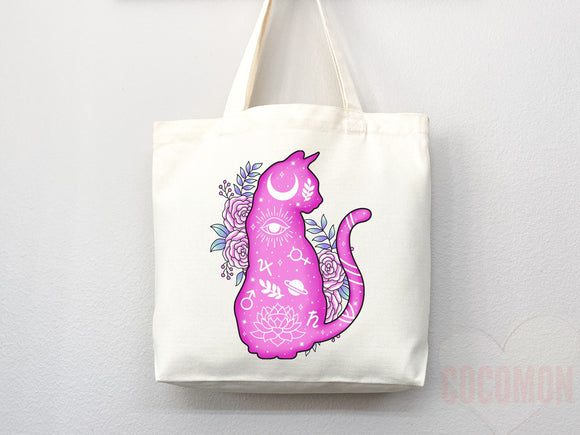 Cat Tote Bag Cat Lover Gift Bag Cat Gift For Mom Cute Cat Gift Funny Canvas Tote Bag Animal Lover Gift Aesthetic Tote Shopper School Tote