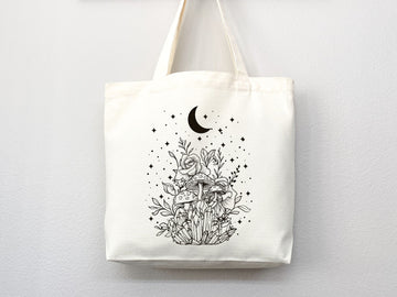 Celestial Canvas Tote Bag Moon Lover Star Gift Everyday Tote Eco Friendly Bag Aesthetic Tote Shopper Bag Reusable Grocery Bag Cute Tote Bag