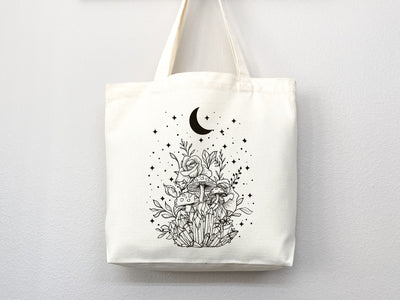 Celestial Canvas Tote Bag Moon Lover Star Gift Everyday Tote Eco Friendly Bag Aesthetic Tote Shopper Bag Reusable Grocery Bag Cute Tote Bag