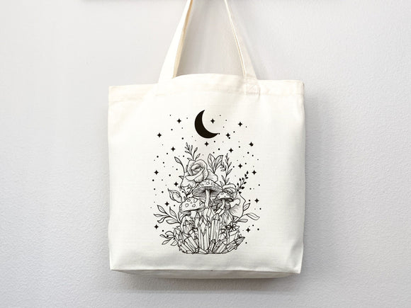 Celestial Canvas Tote Bag Moon Lover Star Gift Everyday Tote Eco Friendly Bag Aesthetic Tote Shopper Bag Reusable Grocery Bag Cute Tote Bag