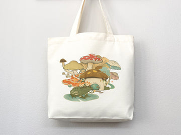 Mushroom Tote bag, cottagecore bag, canvas tote bag, eco friendly bag,aesthetic tote,mushroom gift,cute tote bag,fairycore,nature lover gift